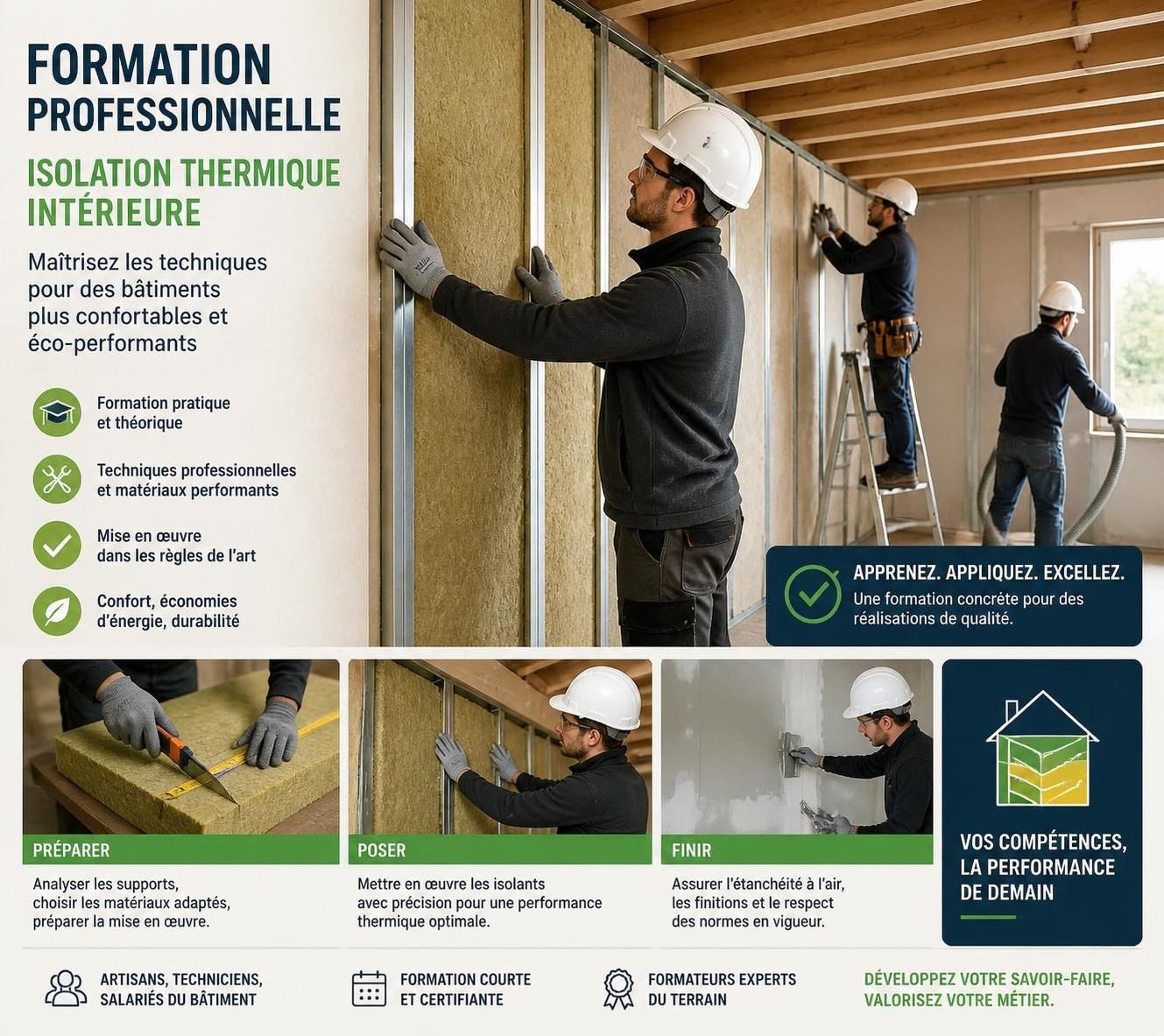 découvrez les compétences essentielles pour réussir vos projets d'isolation thermique par l'intérieur grâce à notre formation spécialisée, alliant techniques pratiques et conseils professionnels.