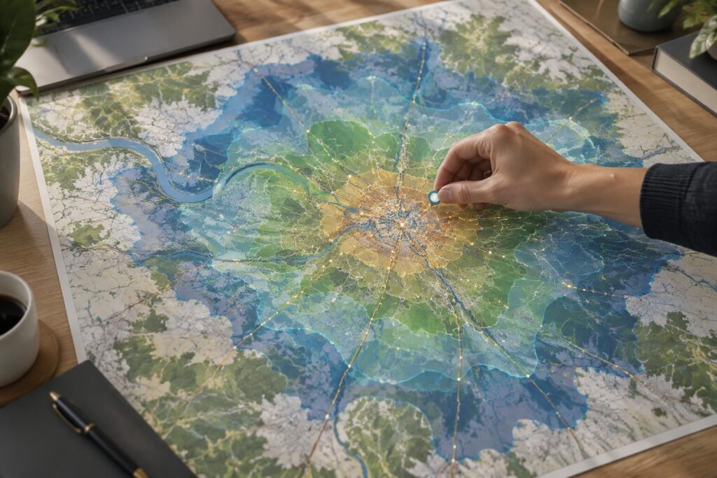 visualisez les temps de trajet en île-de-france grâce à une carte isochrone gratuite et trouvez les meilleurs itinéraires pour optimiser vos déplacements.